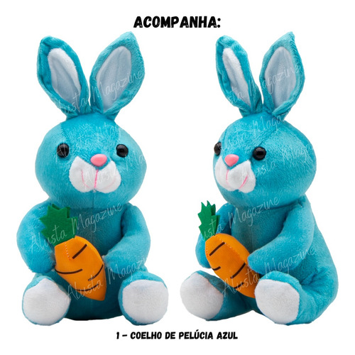 Coelho De Pelúcia Páscoa 25cm Cenoura Presente Várias Cores