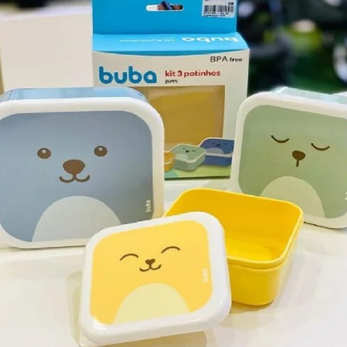 3 Potes Potinhos Para Armazenar Comida Frutas Bebê Neném Kit