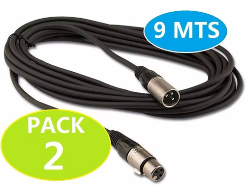 Pack2 Cable Extensión Dmx - Xlr3 9metros