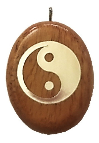 Relicario Dije De Madera Yin Yang Para Una Foto