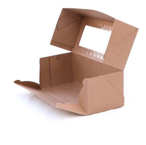 Caja Budinera Budín Chico Con Visor Kraft Pack X 120 U 