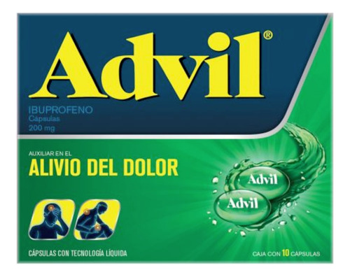 Advil Ibuprofeno 200 Mg Cápsulas De Gel Caja Con 10 Capsulas
