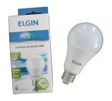 Arandela 5 Vidros Retangular Branca Efeito Moderna E27 Mf109 + Lâmpada Led  Bulbo 9w E27 3000k Quente Bivolt - Elgin - na Tudo Forte