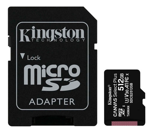 Imagen 3 de 5 de Micro Sd Canvas Select Plus 100r A1 C10 512gb + Adp Kingston