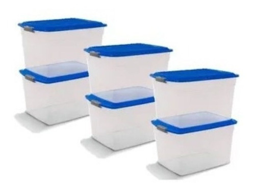 Cajas Organizadoras Apilables 42lts X6u Colombraro Plasticas