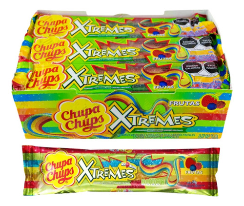 Chupa Chups Xtremes - Frutas - Caja  Caramelo 18 Unid