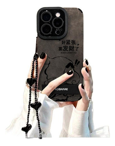 Funda Para iPhone Get Rich Stand Bracelet 15 Suede 14 Pro Pre
