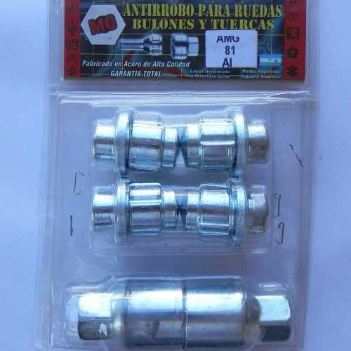 Imagen 2 de 5 de Kit 8 Tuercas A/plana + Antirrobo Llanta Renault12 Aleacion