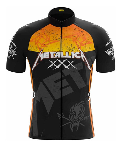 Camisa Metallica Ciclismo Bike Tour Preta Ciclismo Rock
