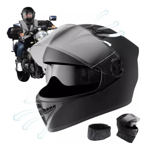 Casco Motocicleta Con Hd Antivaho Y Lentes De Doble Capa Cuotas