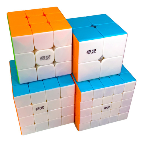 Cubo Mágico Qiyi 2x2 3x3 4x4 5x5 Stickerless Paquete 4