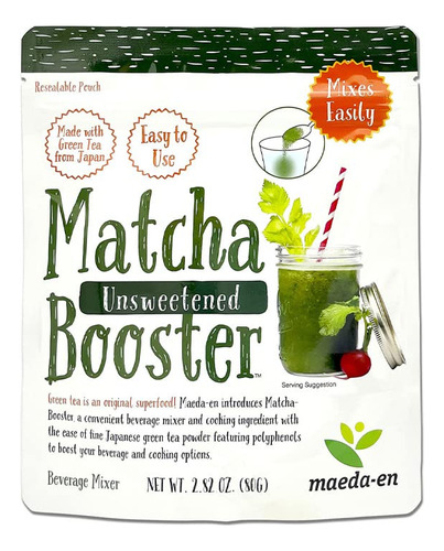 Maeda-en Matcha Booster - Polvo De Te Verde Sin Azucar, 2.82