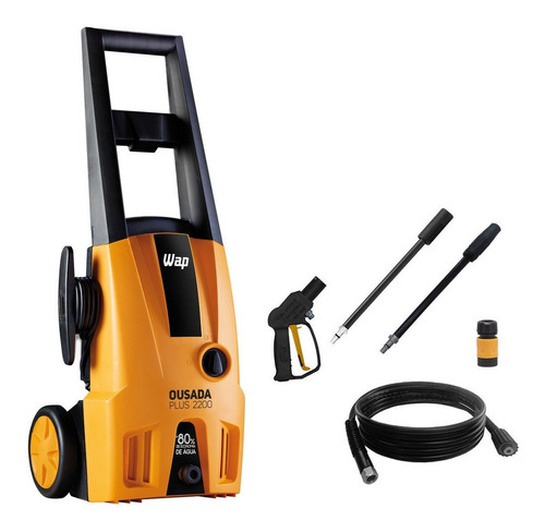 Imagem 4 de 6 de Lavadora de alta pressão Wap Ultra Ousada Plus 2200 amarela e preta com 1750psi de pressão máxima 220V