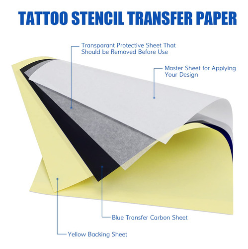 Papel De Transferencia Tatuajes, 100 Hojas De Papel De ...