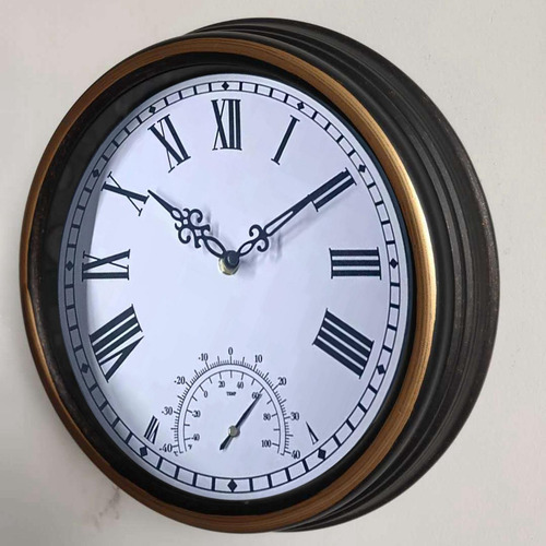 Reloj Y Termómetro Para Exteriores Con Pilas Decorativas De