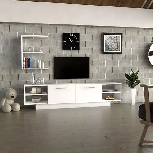 MUEBLE TV PANDORA MADERA ROBLE Y GRIS 160 CM