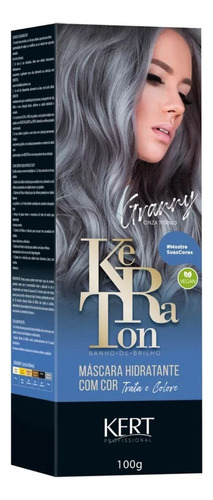 Kit Tinte Kert Cosméticos  Keraton Baño de brillo Máscara hidratante com cor tom granny para cabelo