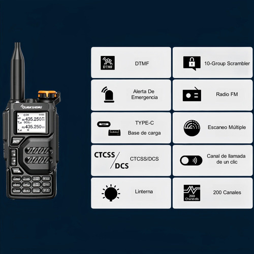 1 Walkie Talkie Radio Uvk5 Manos Libres 200 Canales