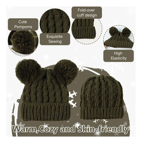 Gorro De Invierno Para Bebé Con Pompón, Gorro De Punto
