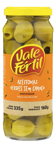 Azeitona Verde em Conserva sem Caroço Vale Fértil Vidro 160g