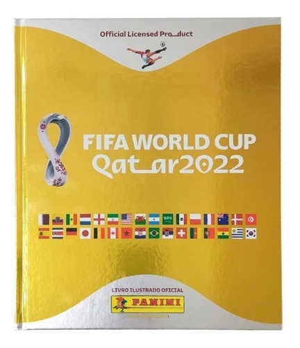 Álbum Capa Dura Dourado Copa Mundo Qatar 2022 + 4 Raras