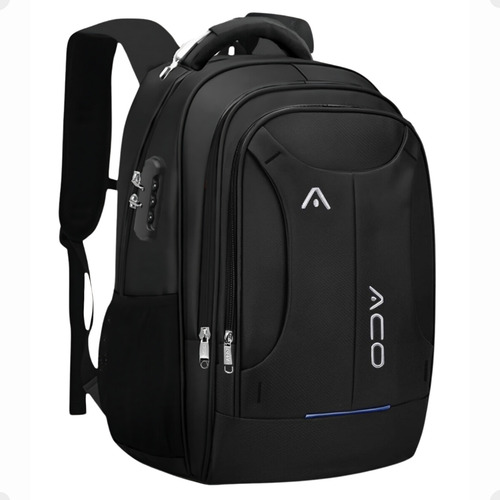 Mochila Masculina Notebook Escolar Impermeavel Reforçada Grande 35L Resistente Bolsa Viagem Faculdade Executiva Premium Com Saida Usb Identificador De Bagagem Cabo De Aço Cor Preta Bagear