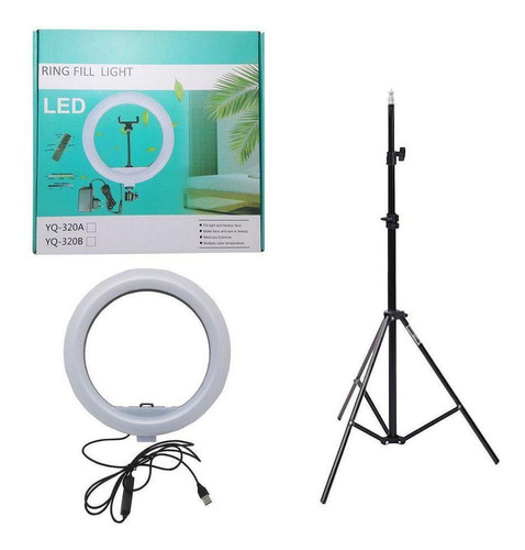 Ring Fill Light Led Iluminador 12 30cm Suporte Usb Yq-320b