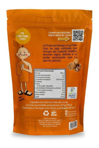 Imagen 2 de 3 de Monk Endulzante Natural Fruta Del Monje 400g Kosher