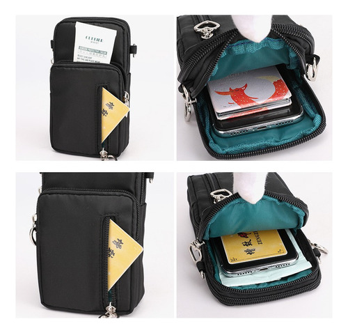 Ny Cartera Mujer Porta Celular Bolsa Ajustable Cierres