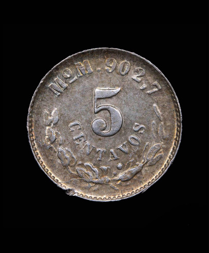 Moneda 1905 México 5 Centavos 1905 Mo Plata .903