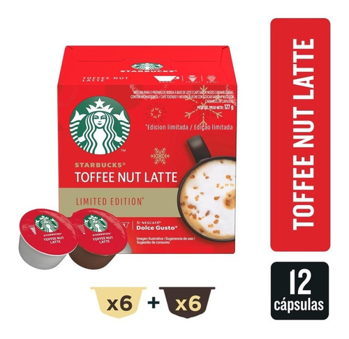 ! Starbucks Toffee Nut Latte X12 Capsulas Dolce Gusto
