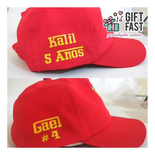10 Bonés Infantil Personalizados Festa Ferrari