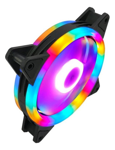 Abanico Enfriador Pc Rgb 120mm 3pines 2 Anillos Cooling Fan