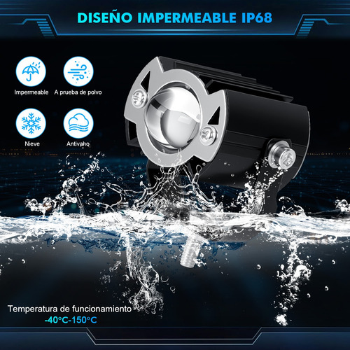 Faros De Lupa Luces Led Auxiliares Auto Con Doble Color 2pcs