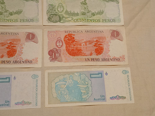 Billetes Antiguos Vintage De Argentina Peso Austral Son 8