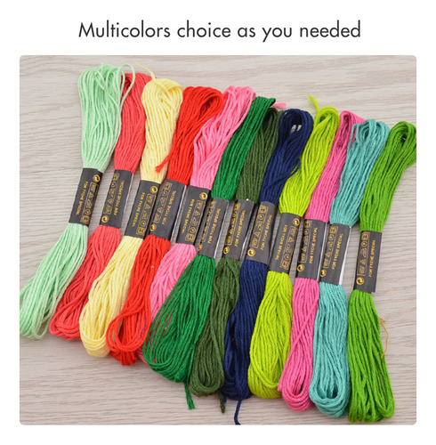 Set De Hilo De Bordar Blanco, 8 M, 6 Hilos, Para Manualidad