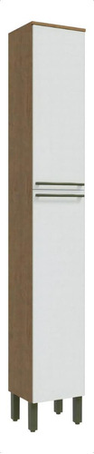 Armário Cozinha Compacta Paneleiro Simples 2 Portas Nápoli Cor Castanho com Branco