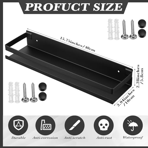 Conjunto De 2 Estantes Flotantes De Acero Inoxidable Para Ba