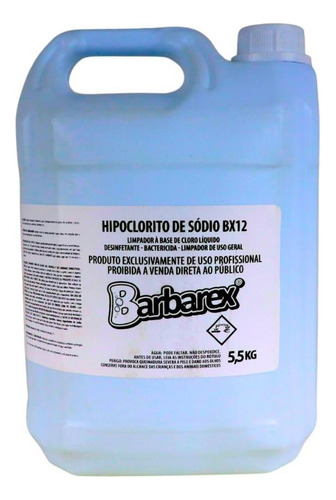 Cloro Sódio 12% Barbarex 5 Litros