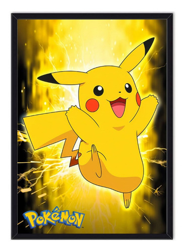 Cuadro Enmarcado - Póster Pikachu - Pokémon 