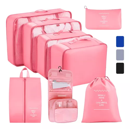 7 bolsas organizadoras para equipaje impermeables, Rosado claro),  VAYEEBO7Light Pink