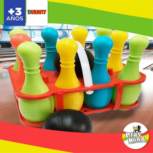 Imagen 4 de 6 de Juego De Bowling Duravit 10 Bolos + 2 Pelotas Playking