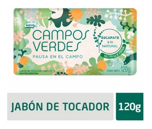 Imagen 3 de 9 de Jabon De Tocador En Barra Fragancias Campos Verdes 120g