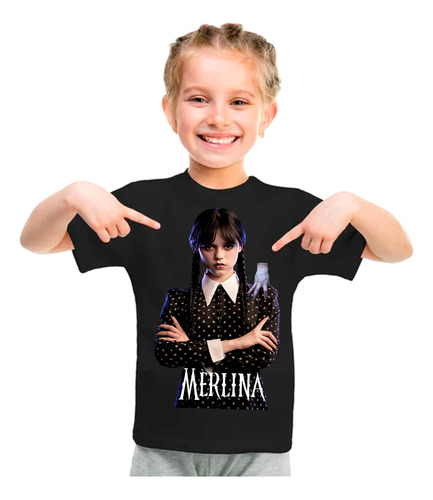  Remera Camiseta Algodón Merlina Adams En 2  Diseños