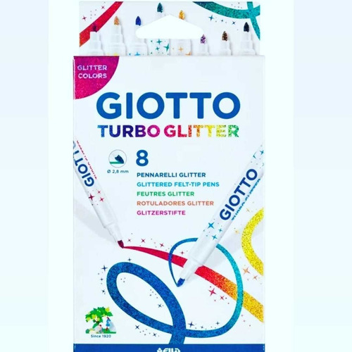 Marcadores Turbo Glitter Giotto 8 Uni