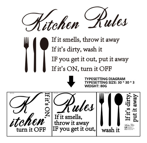 Pegatinas K Kitchen Rules Home Rules Inodoro Bathroom Dec 00