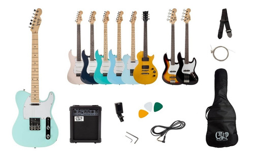 Imagen 9 de 9 de Pack Guitarra Telecaster Y Amplificador Creep Completo Funda