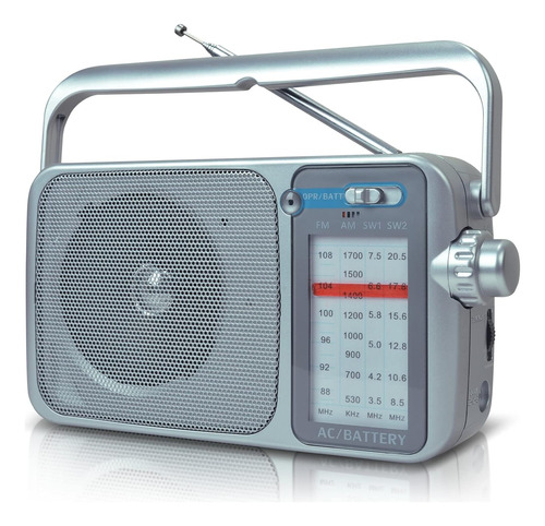 Radio Retro Inalambrico Am Pilas Alcance Auricular Audiobox