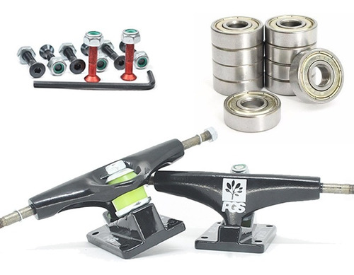 Kit Truck Pgs Iniciante 129mm, Rolamento Abec 01 E Parafuso