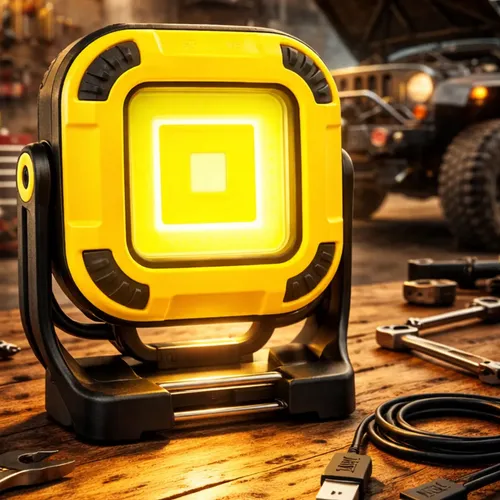 Lanterna Trabalho Portátil Luz Camping Barraca Lampião Led Amarelo Usb